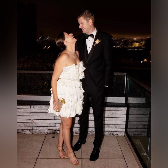 AMUR White Ruffle Mini Dress - Picture 5 of 13